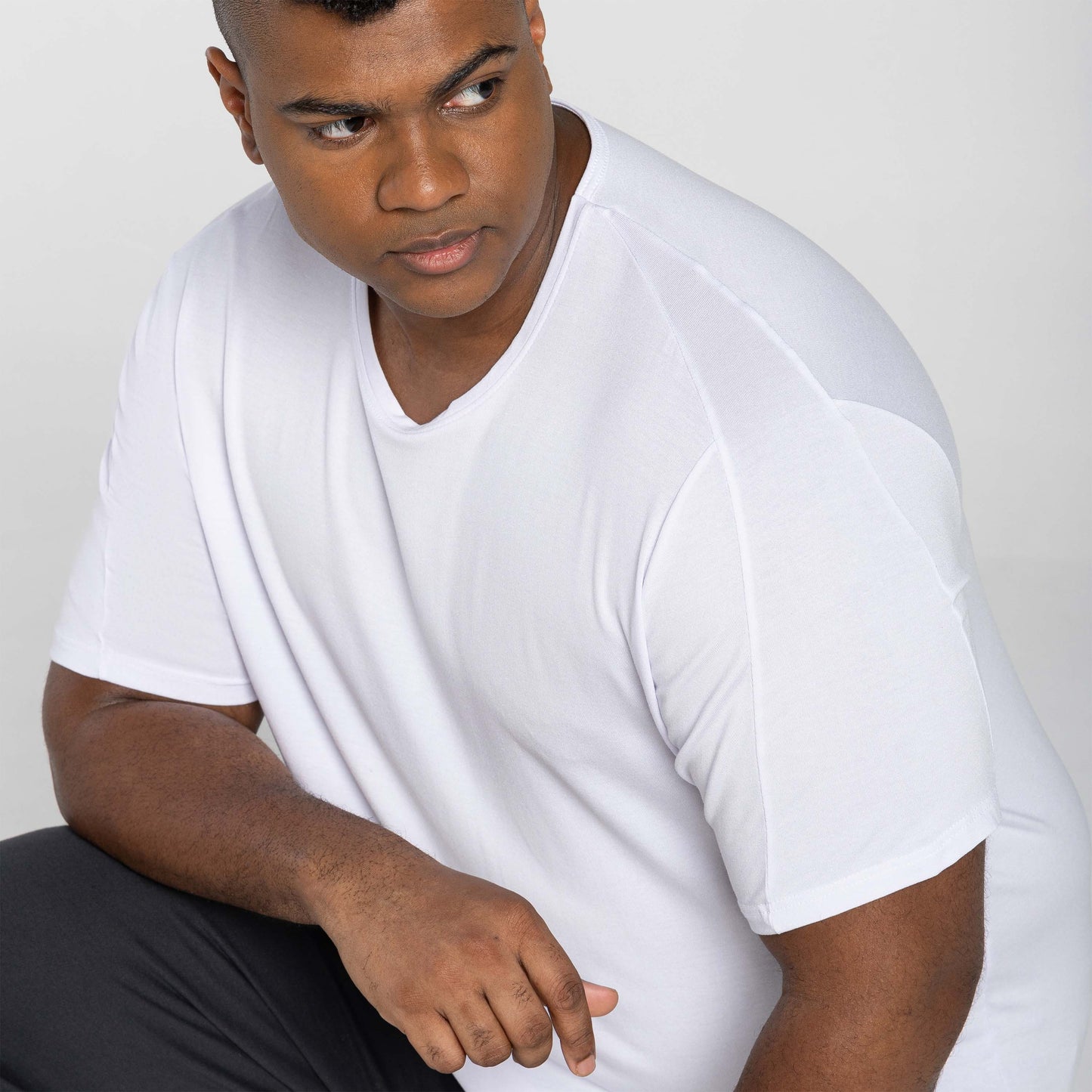 Tech T-Shirt Modal Recorte Plus Masculina - Branco