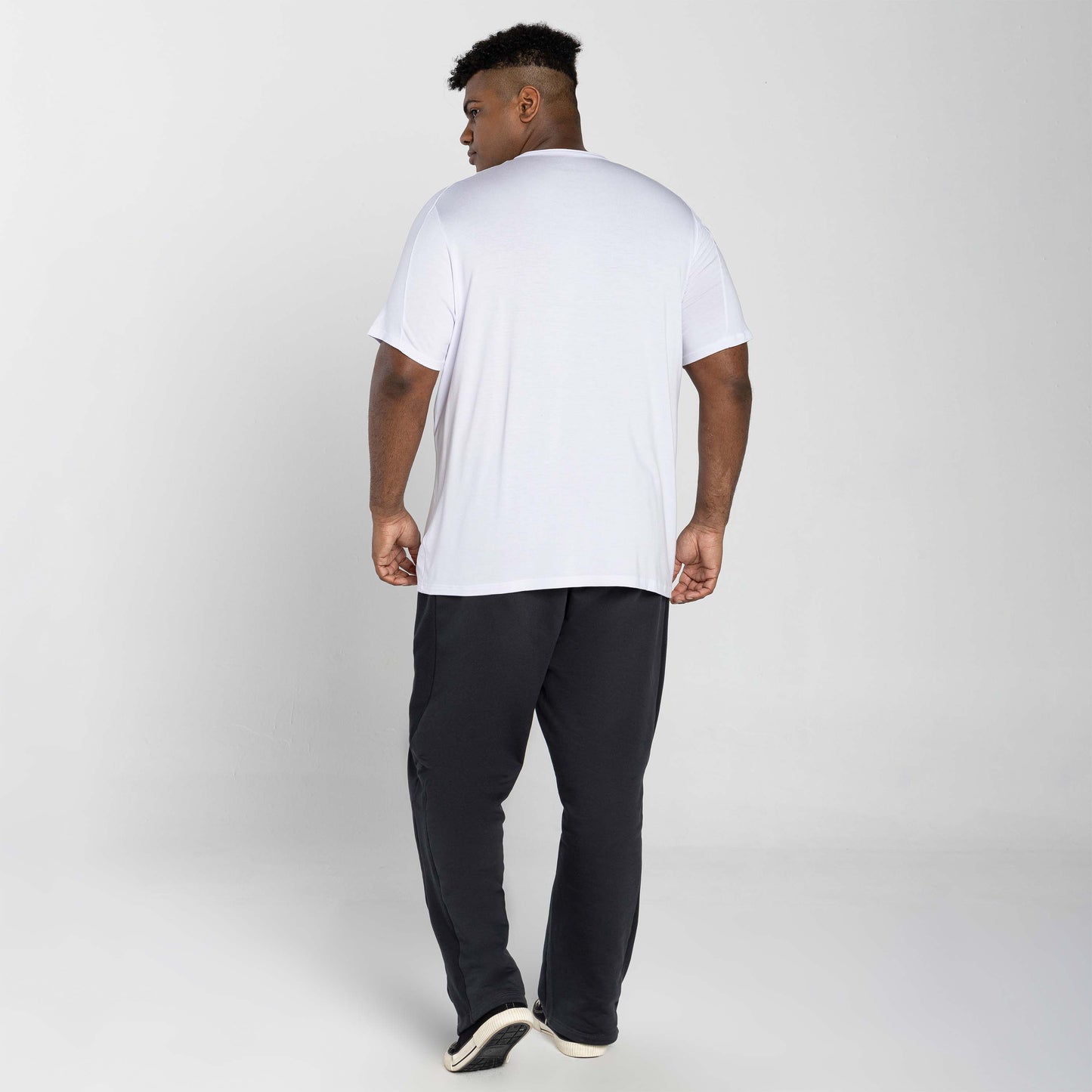 Tech T-Shirt Modal Recorte Plus Masculina - Branco