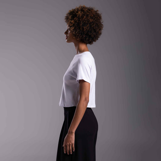 Tech T-Shirt Ribana Anti Odor Cropped Feminina - Branco