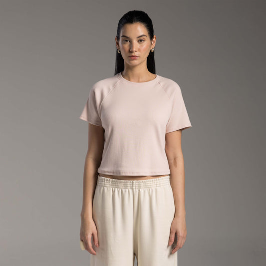 Tech T-Shirt Ribana Anti Odor Cropped Feminina - Rosa Lemonade