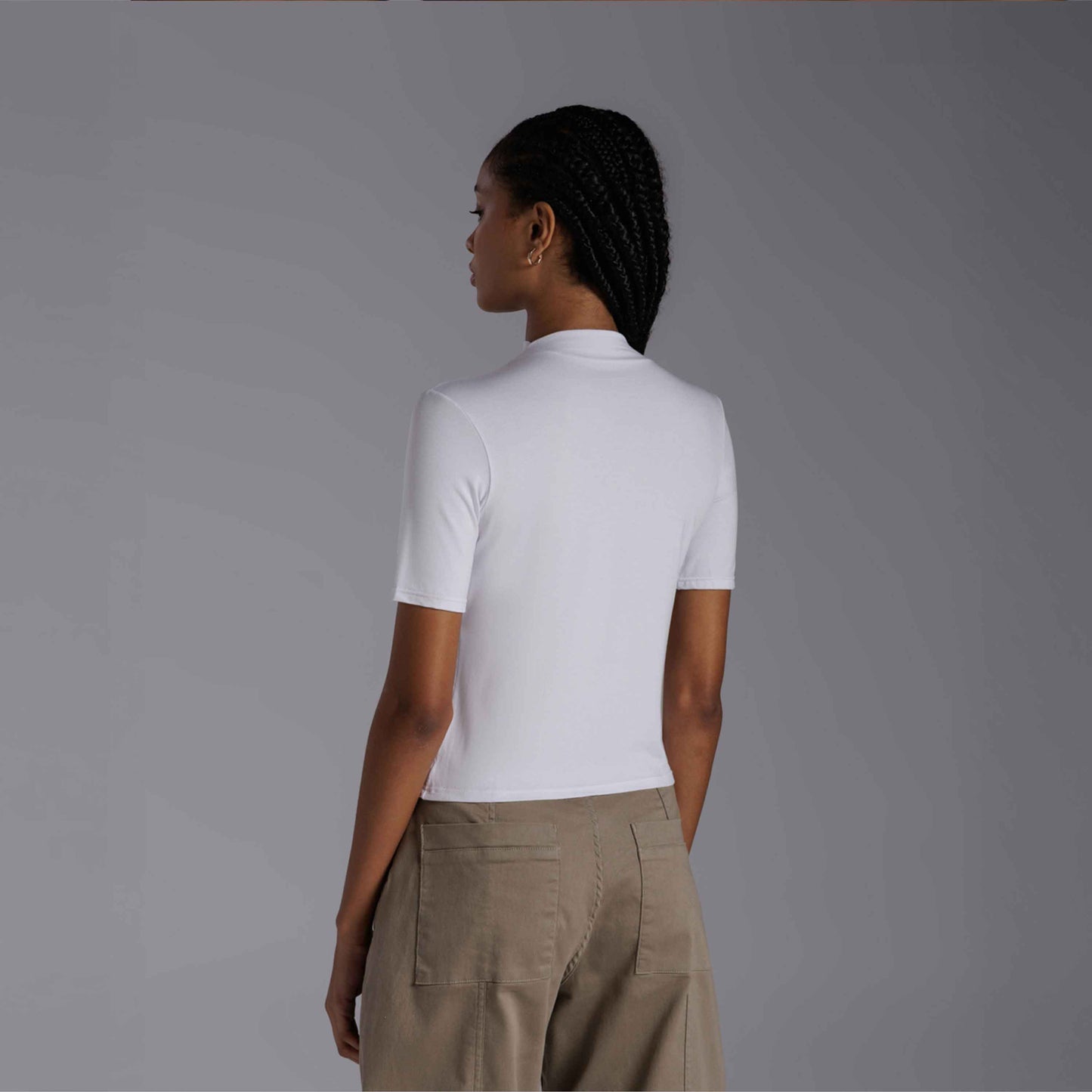 Tech T-Shirt Modal Gola Alta Feminina - Branco