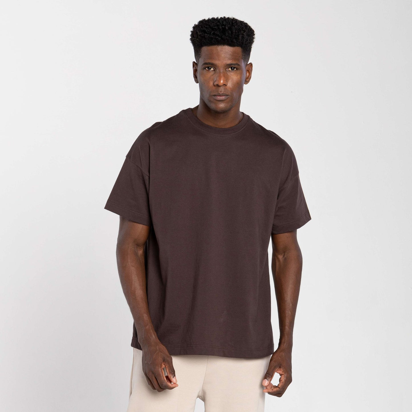 Tech T-Shirt Impermeável Contraste Masculina - Marrom