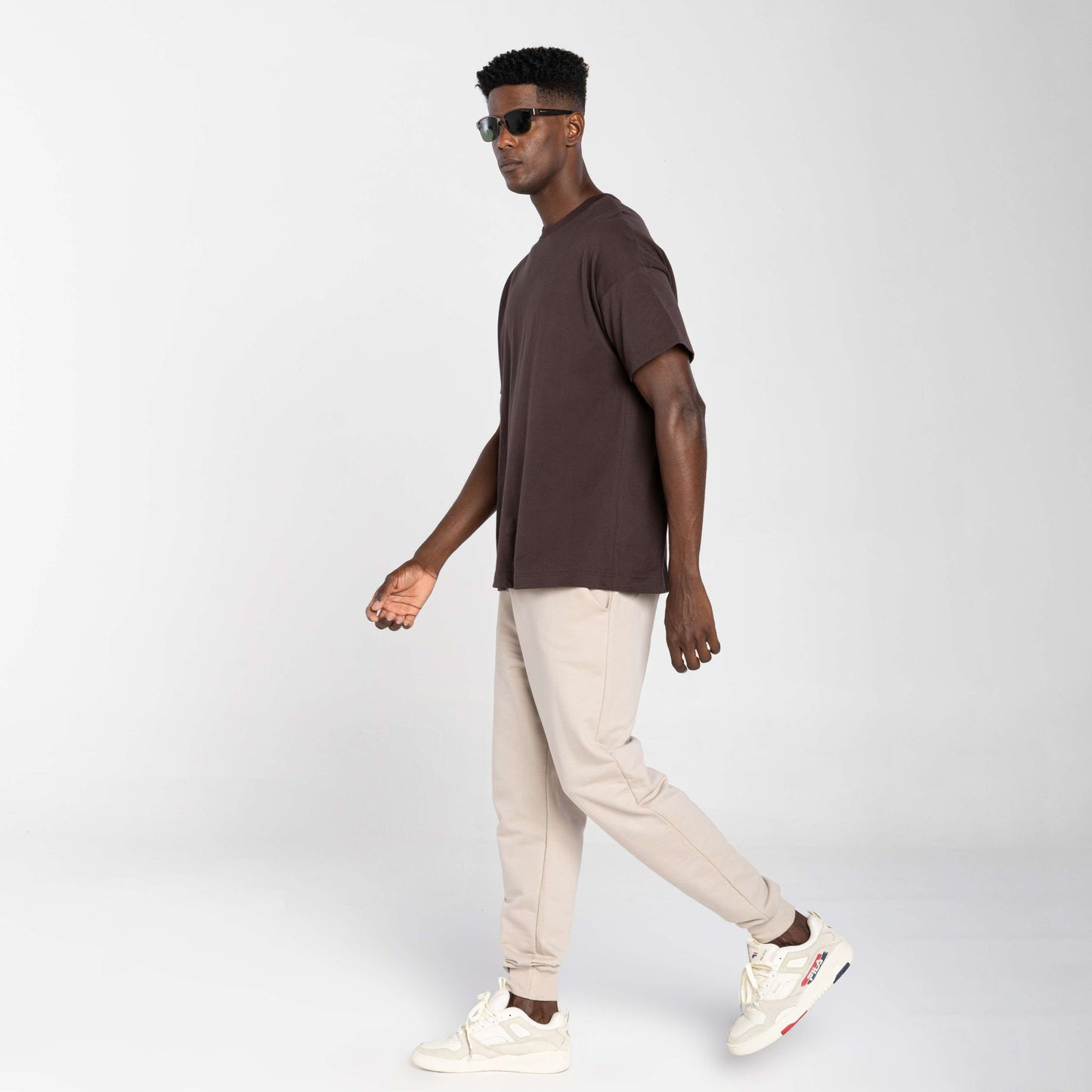Tech T-Shirt Impermeável Contraste Masculina - Marrom