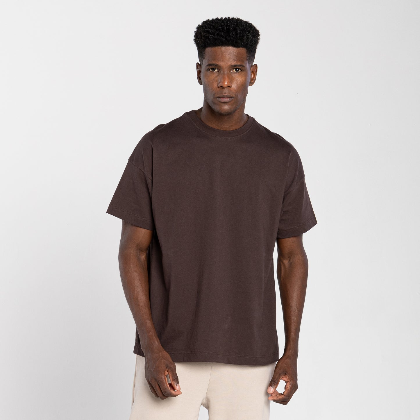 Tech T-Shirt Impermeável Contraste Masculina - Marrom