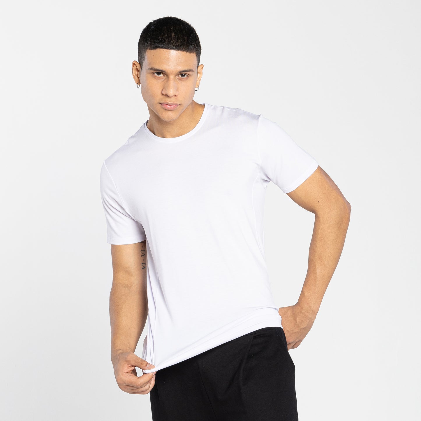 Tech T-Shirt Modal Costura Dupla Masculina - Branco