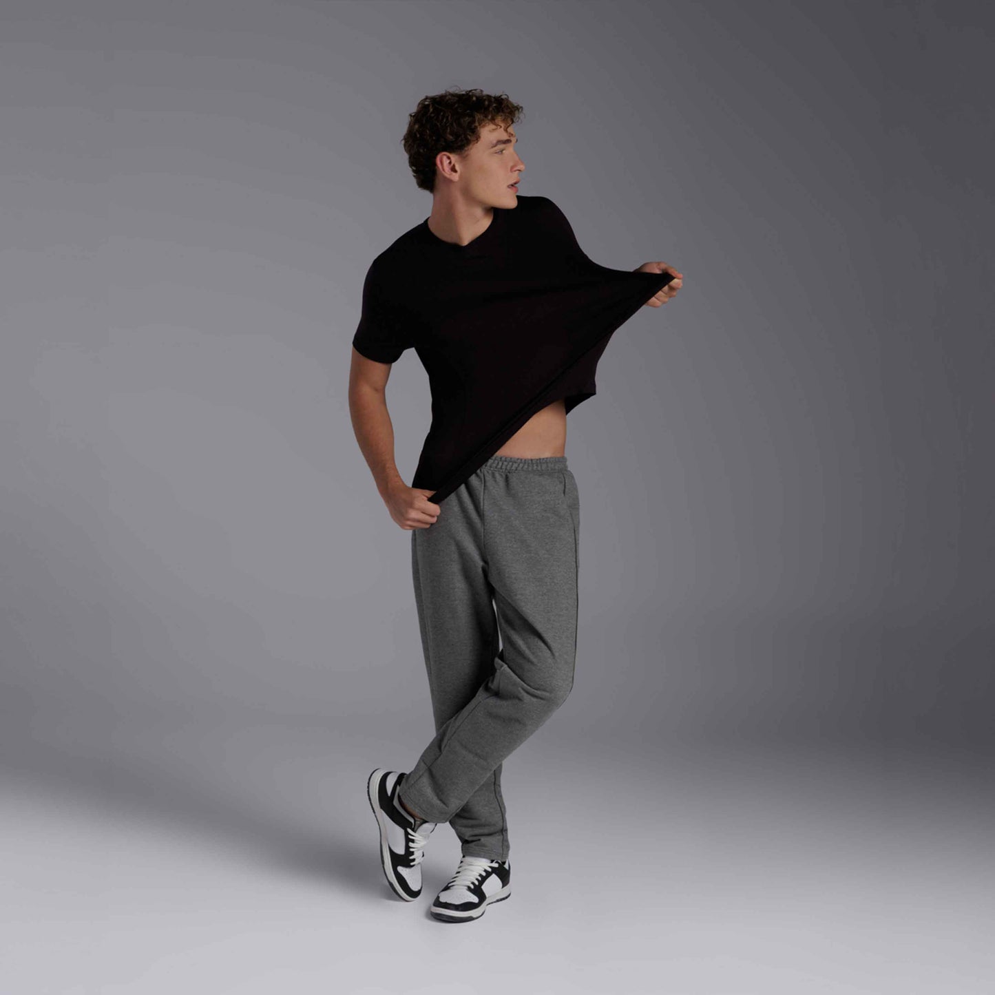 Tech T-Shirt Modal Costura Dupla Masculina - Preto