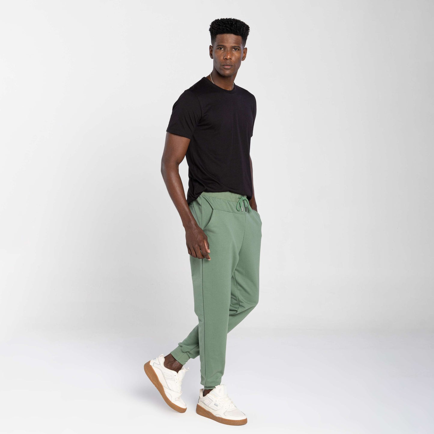 Calça Jogger Moletom Tech NoLiquid Recorte Costas - Verde Alecrim