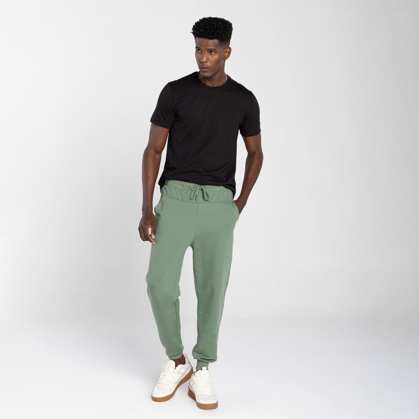 Calça Jogger Moletom Tech NoLiquid Recorte Costas - Verde Alecrim