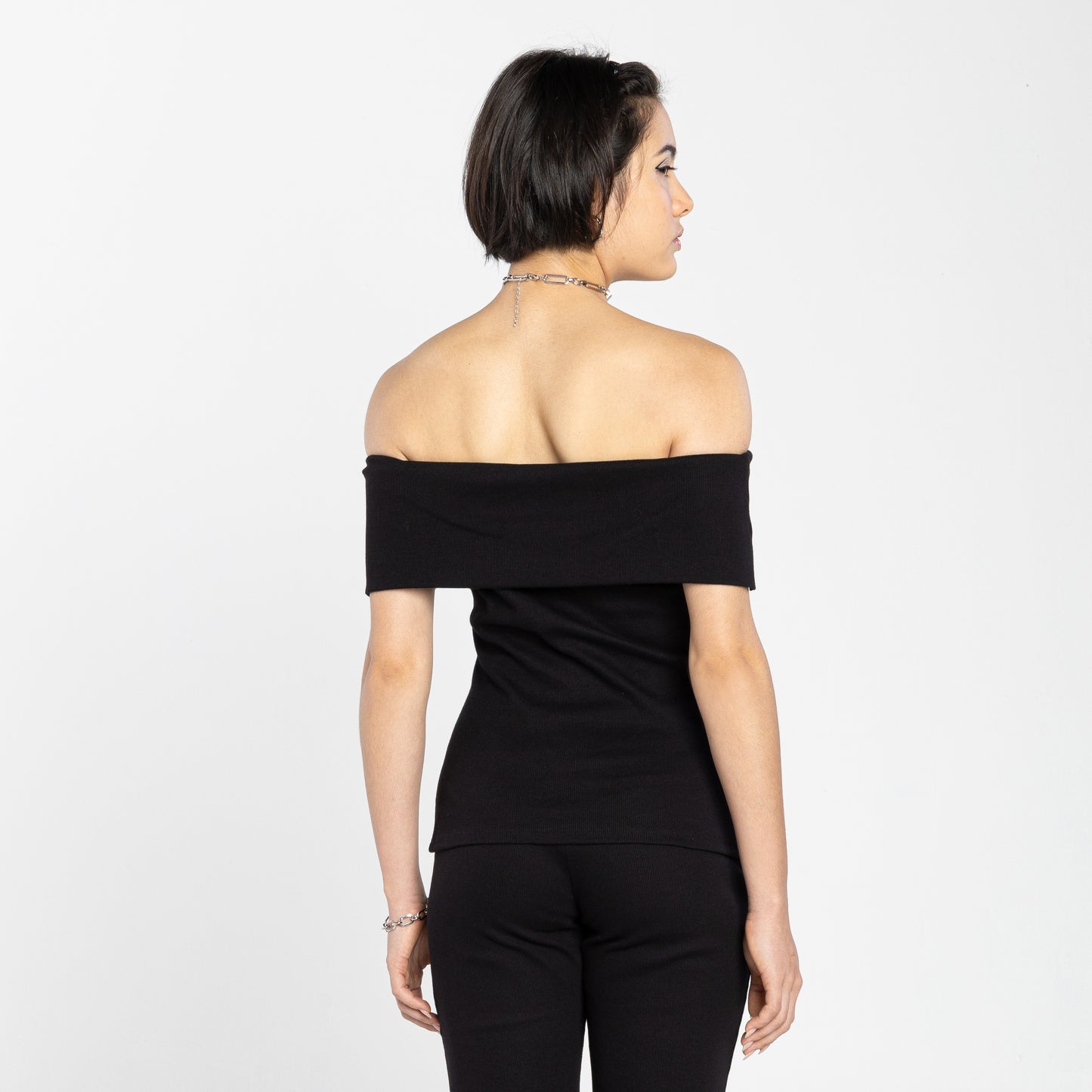 Blusa Ombro A Ombro Ribana Tech Anti odor - Preto