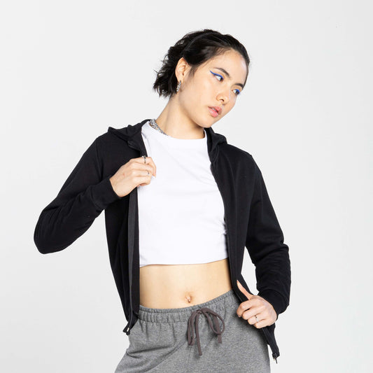 Jaqueta Tech Impermeável Moletom Feminina - Preto