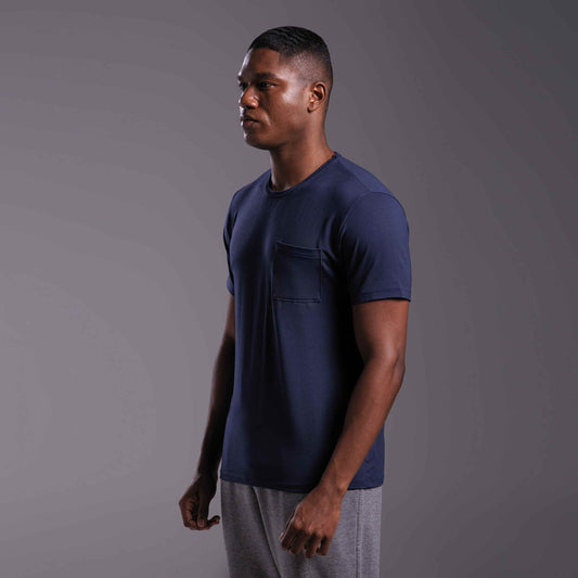 Tech T-Shirt Modal Bolso Masculina - Azul Marinho