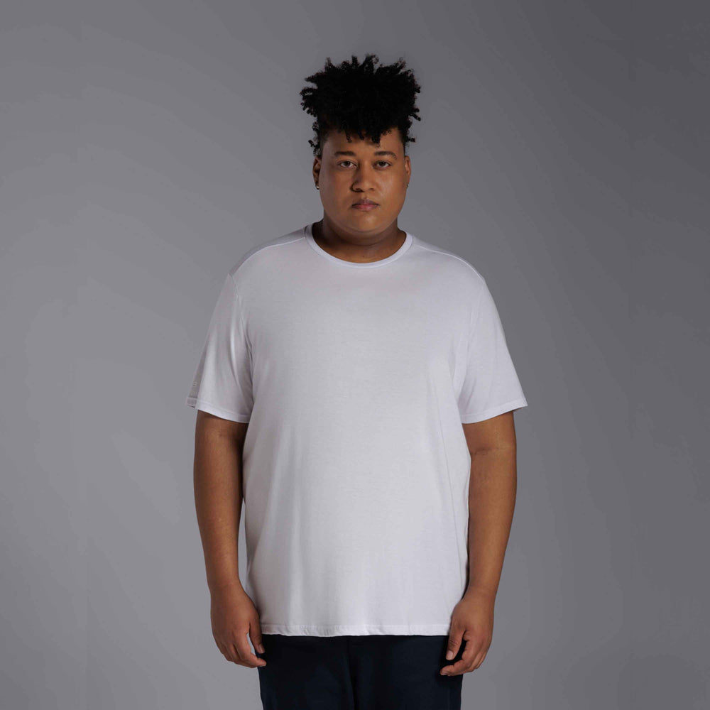 Tech T-Shirt Anti Odor Recorte Ombro Plus Masculina - Branco