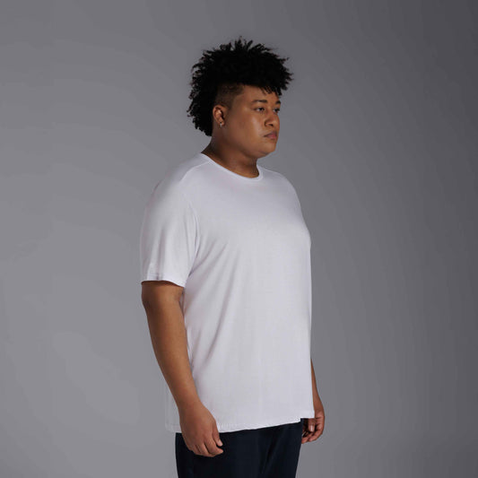 Tech T-Shirt Anti Odor Recorte Ombro Plus Masculina - Branco