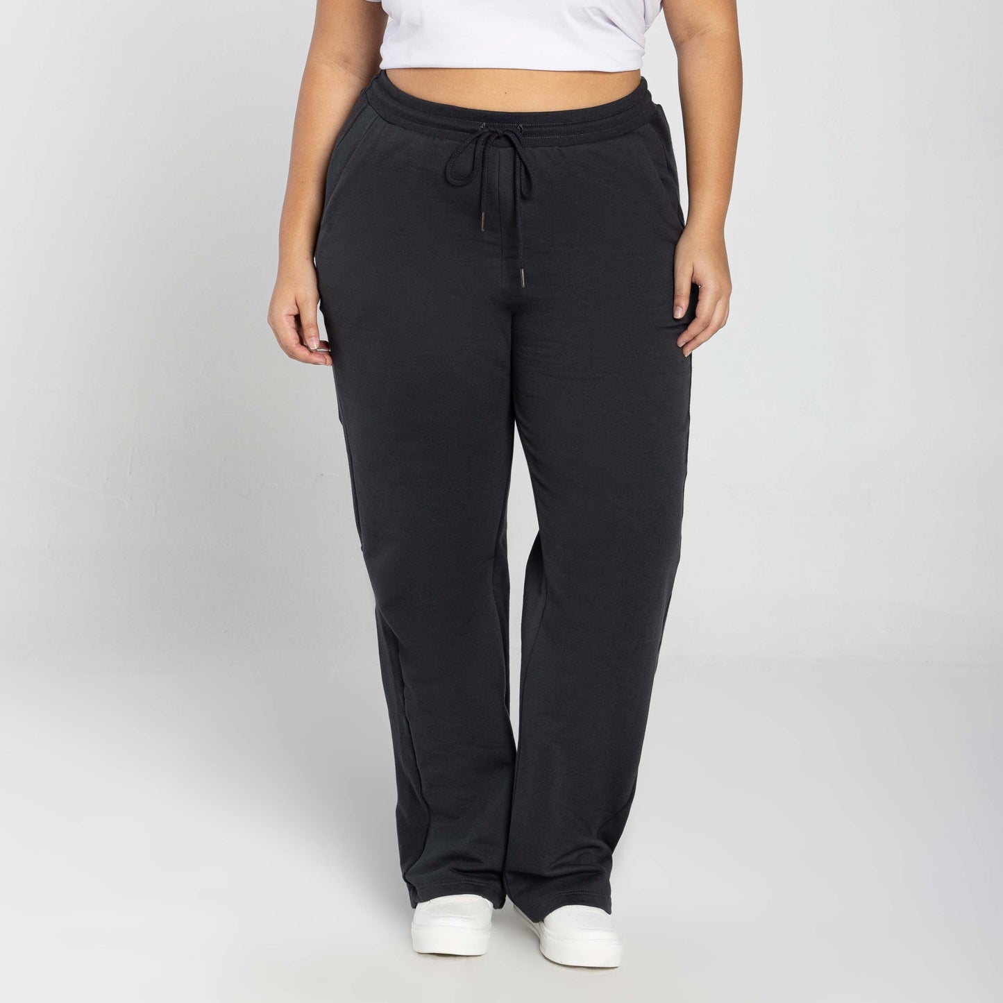 Calça Tech Impermeável Moletom Flanelado Recorte Plus Feminina - Cinza Escuro