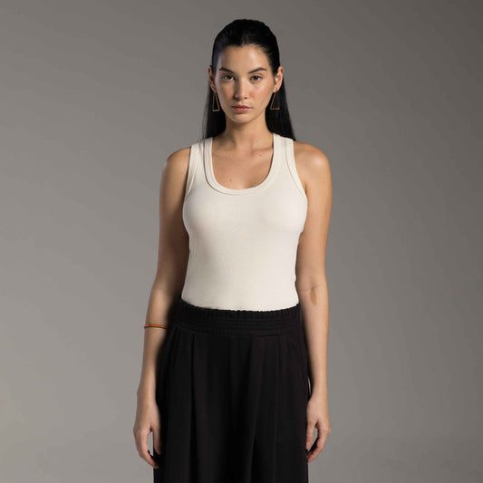 Regata Ribana Tech Anti Odor Gola U Feminina - Off Vanilla