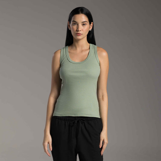 Regata Ribana Tech Anti Odor Gola U Feminina - Verde Pistache