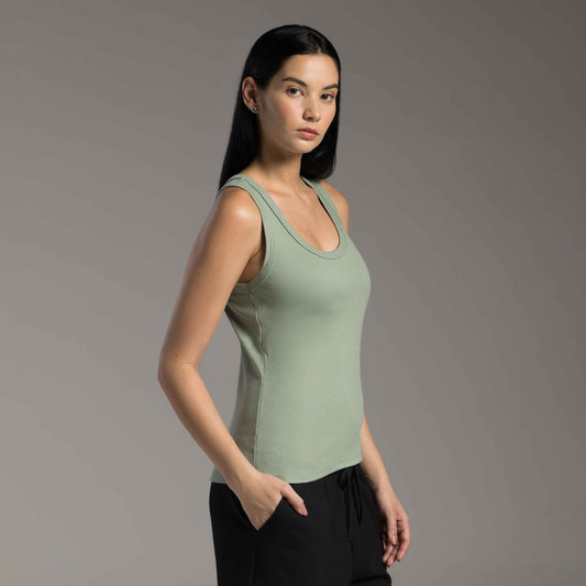 Regata Ribana Tech Anti Odor Gola U Feminina - Verde Pistache