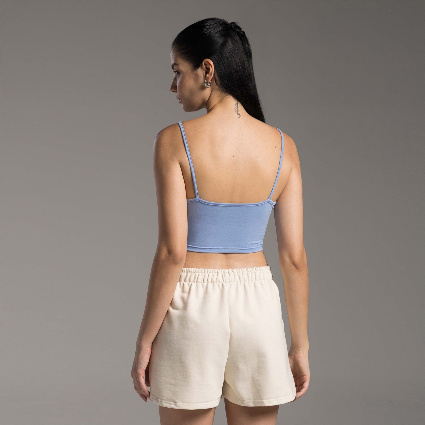 Top Cropped Tech Comfort Anti Odor Decote Reto Feminino - Azul Provence