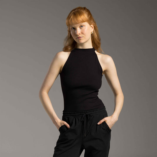 Blusa Ribana Tech Anti Odor Halter Neck Feminina - Preto