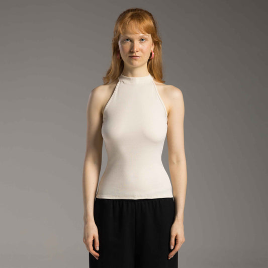 Blusa Ribana Tech Anti Odor Halter Neck Feminina - Off Vanilla
