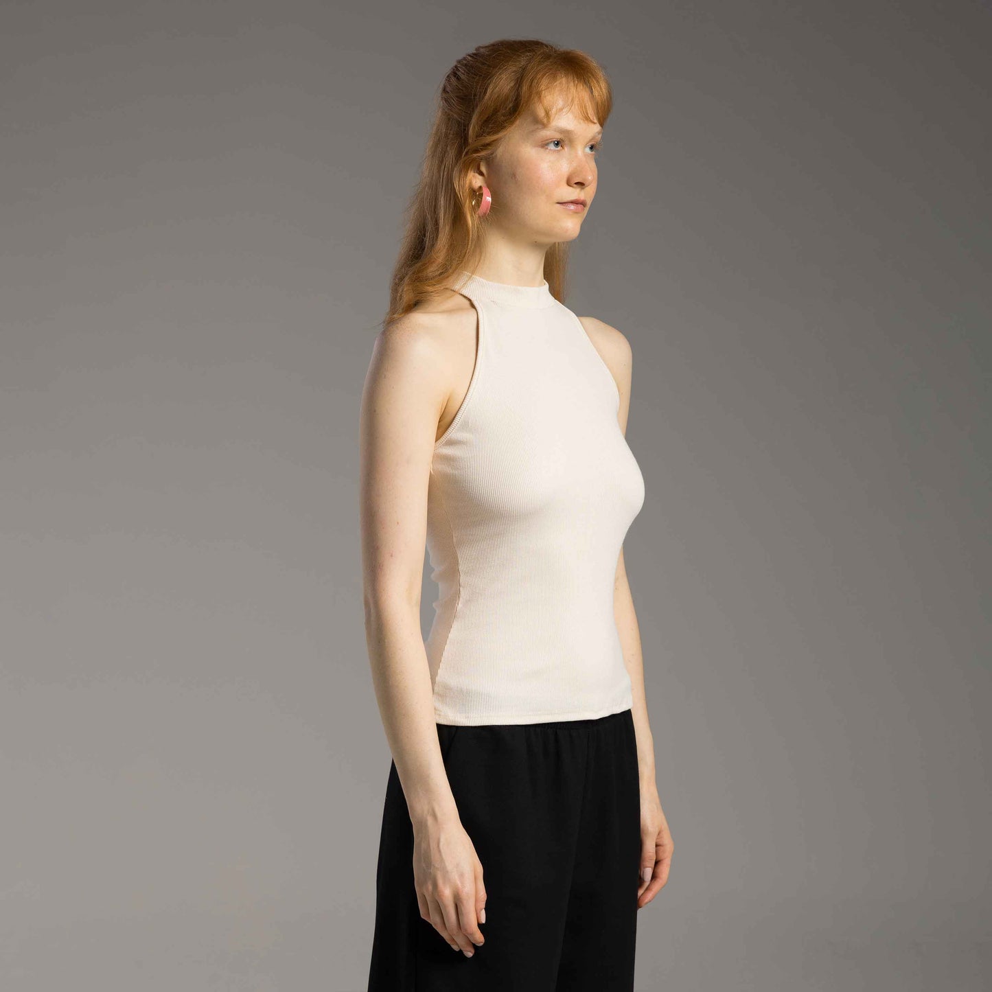 Blusa Ribana Tech Anti Odor Halter Neck Feminina - Off Vanilla