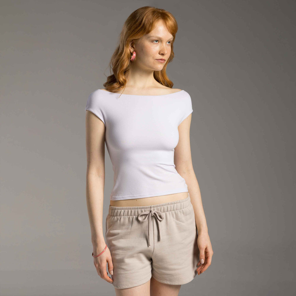 Blusa Tech Modal Ombro a Ombro Feminina - Branco
