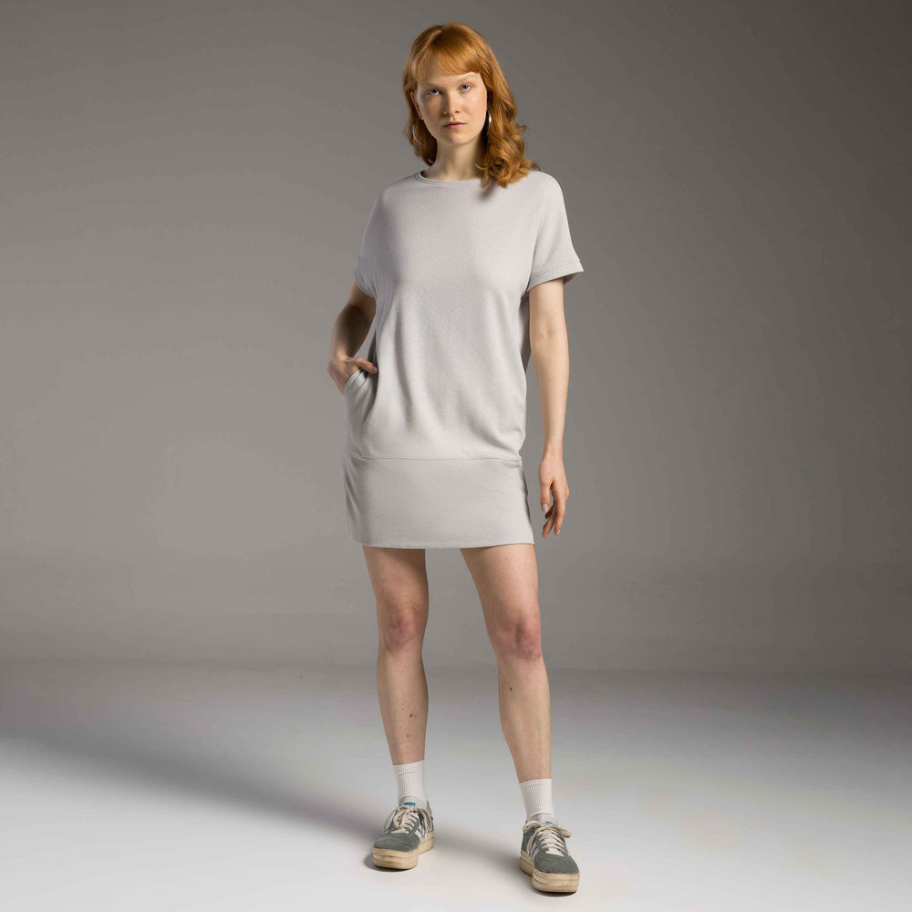 Vestido T- Shirt Dress Tech Waffle Anti Odor - Cinza  Granizo