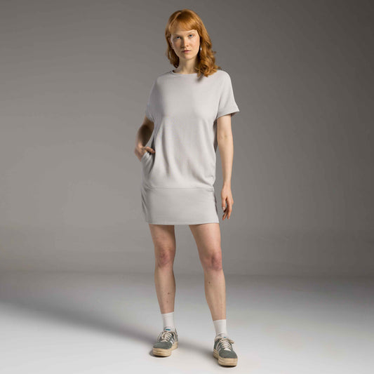 Vestido T- Shirt Dress Tech Waffle Anti Odor - Cinza  Granizo