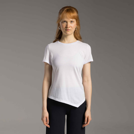Tech T-Shirt Air Assimétrica Feminina - Branco
