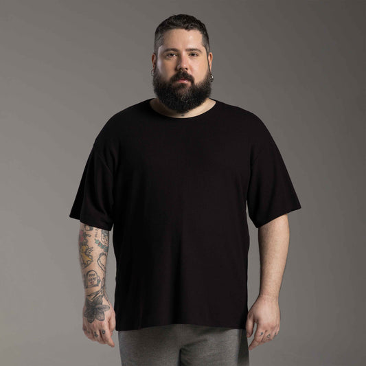 Tech T-Shirt Over Waffle Anti Odor Plus Masculina - Preto