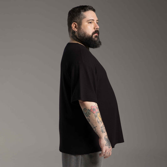 Tech T-Shirt Over Waffle Anti Odor Plus Masculina - Preto