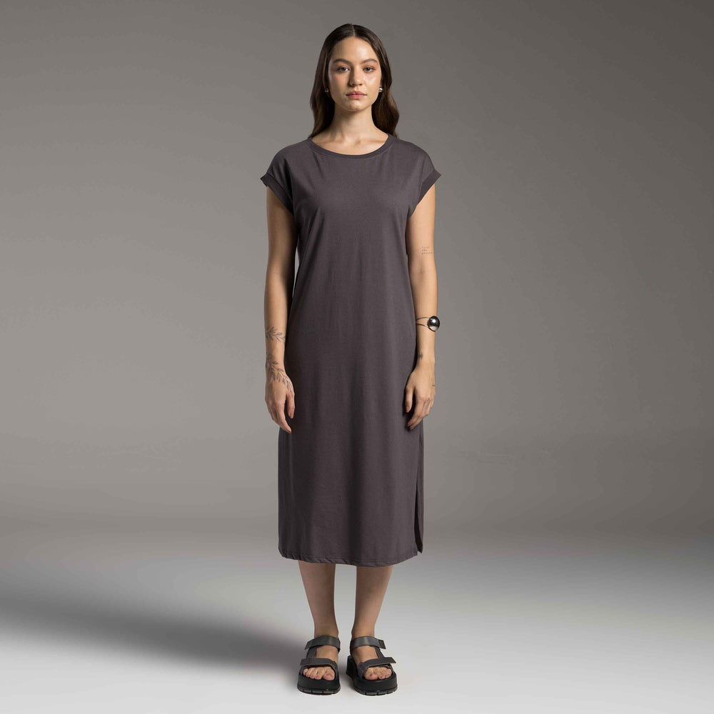 Vestido Midi Tech Air - Cinza Carvão