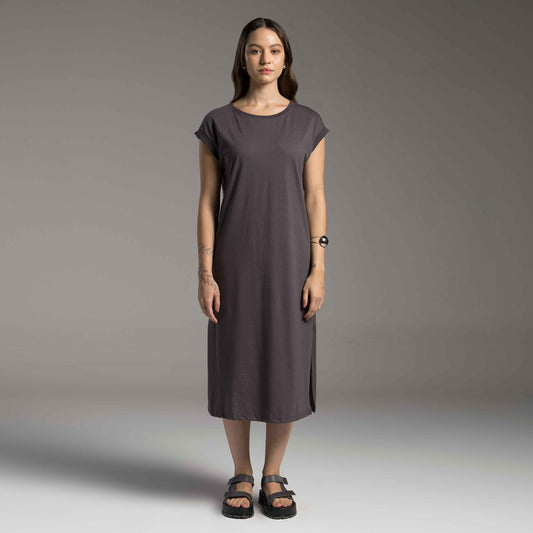 Vestido Midi Tech Air - Cinza Carvão