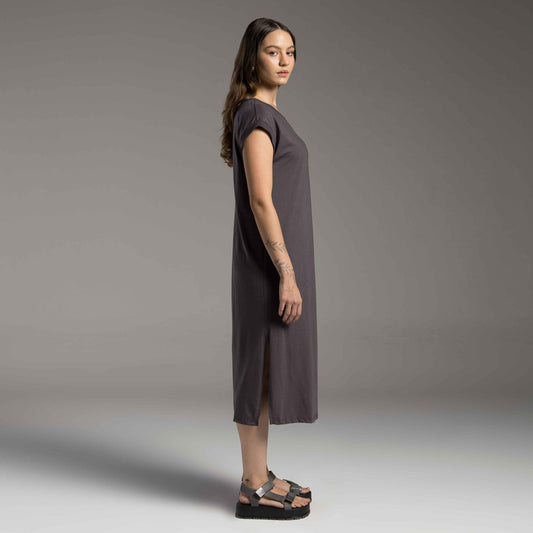Vestido Midi Tech Air - Cinza Carvão