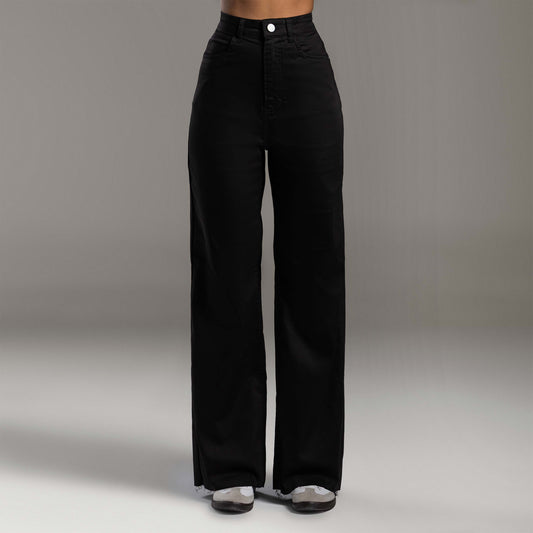 Calça Wide Tech Flex Feminina - Preto
