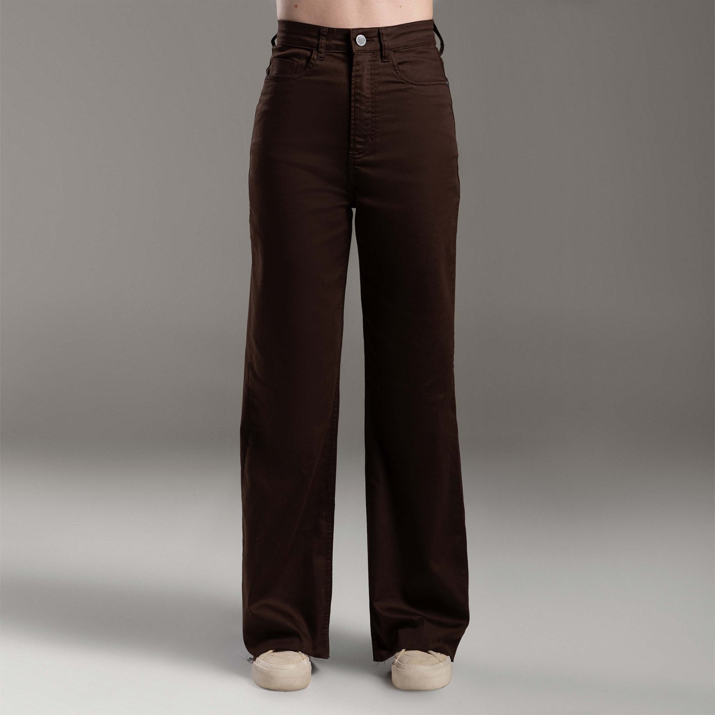 Calça Wide Tech Flex Feminina - Marrom