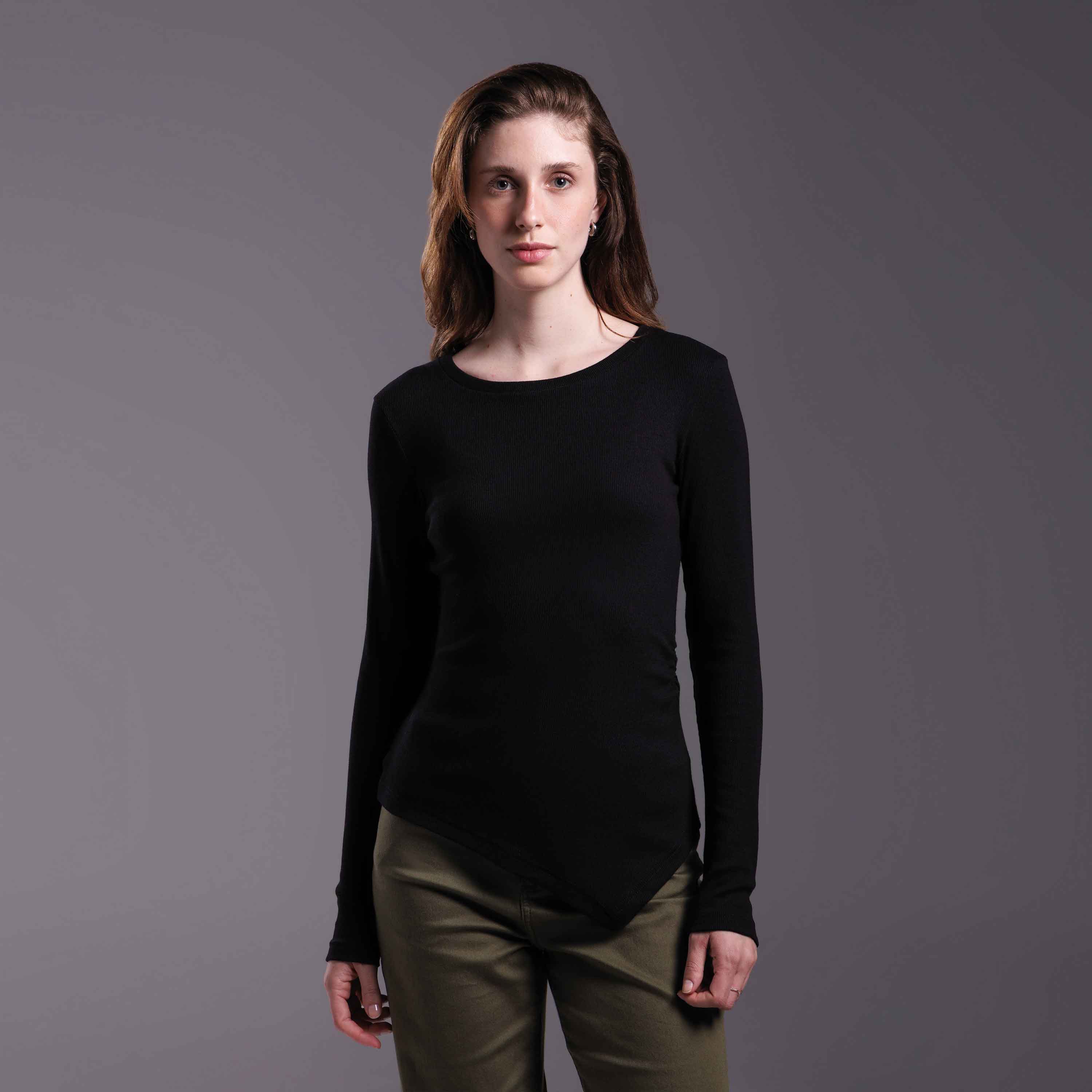 Blusa Ribana Tech Anti Odor Assimétrica Feminina - Preto