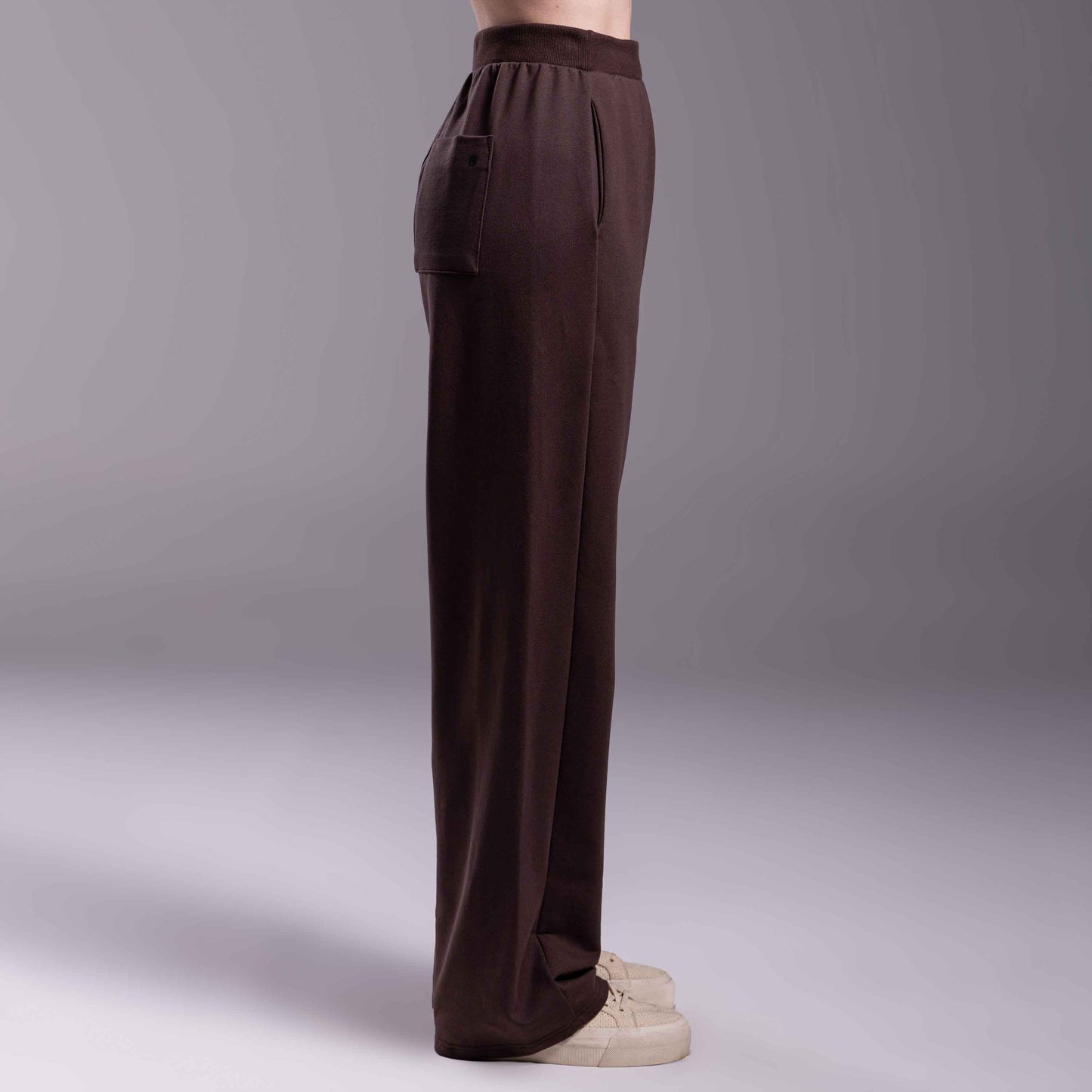 Calça Reta Moletom Tech NoLiquid Feminina - Marrom