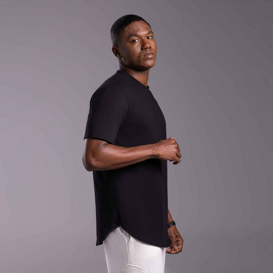 Tech T-Shirt Cotton Anti Odor Barra Arredondada Masculina - Preto