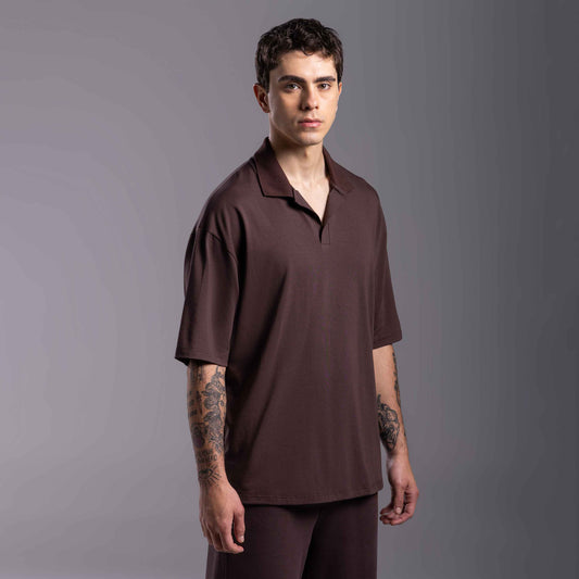 Polo Cotton Tech Anti Odor Masculina - Marrom