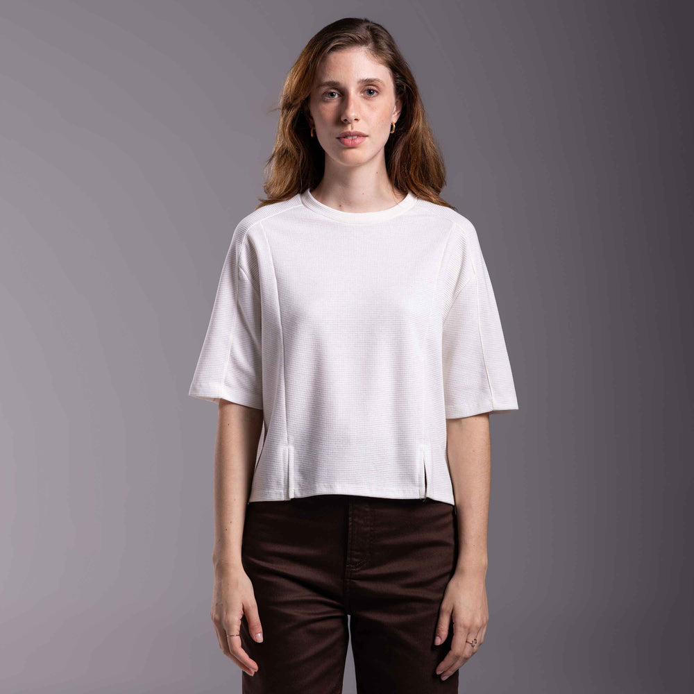 Tech T-Shirt Textura Anti Odor Feminina - Off White