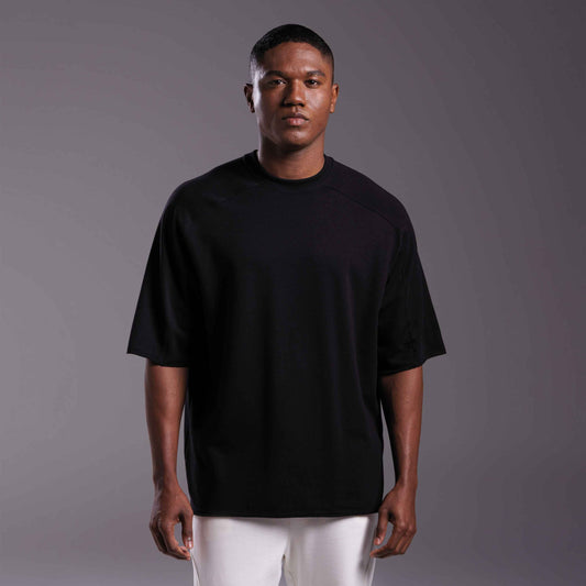 Tech T-Shirt Oversized Moletom Stretch NoLiquid Masculina - Preto