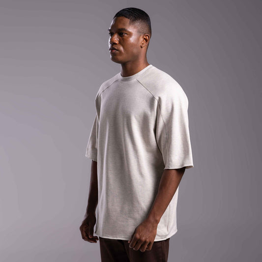 Tech T-Shirt Oversized Moletom Stretch NoLiquid Masculina - Vanilla Mescla