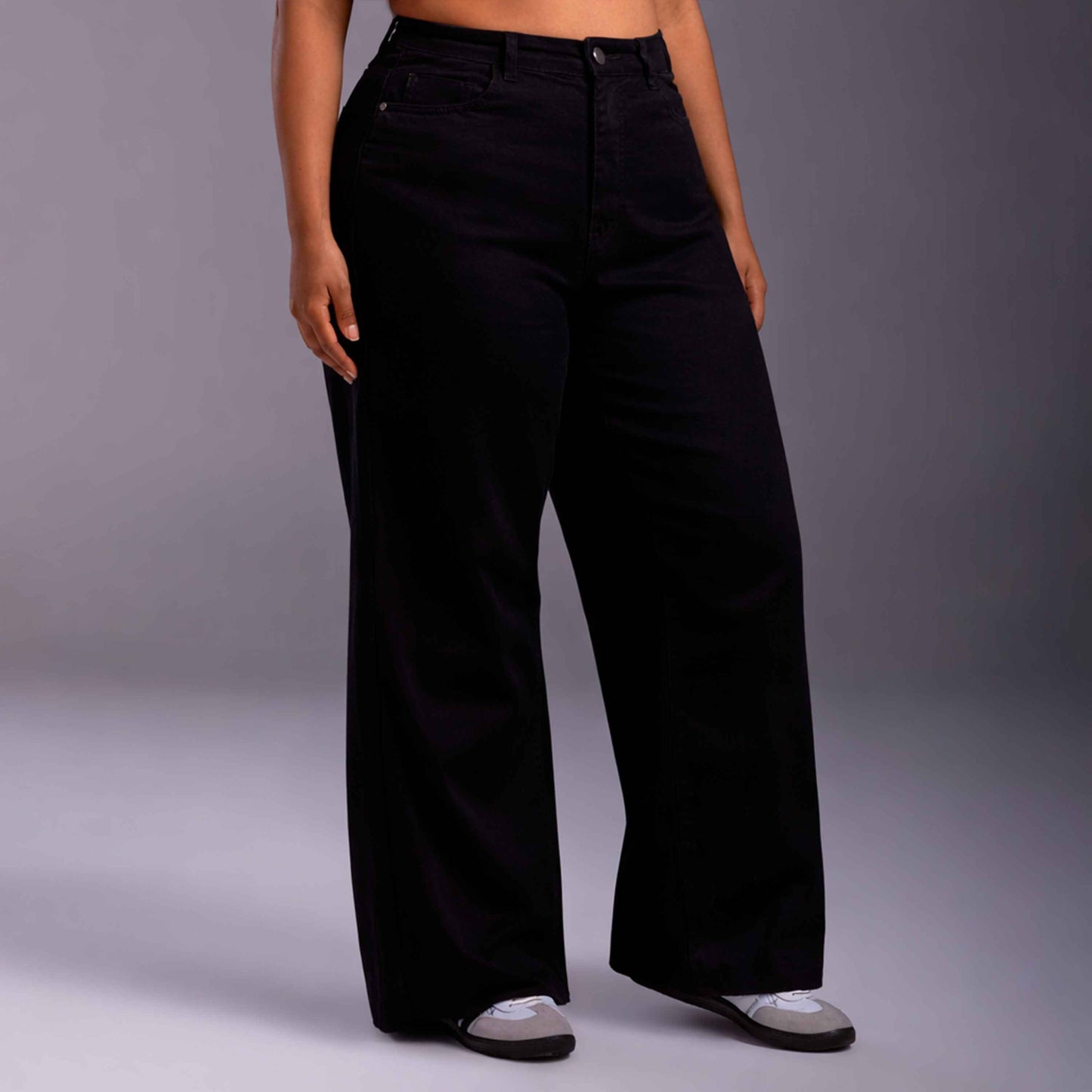 Calça Wide Tech Flex Feminina Plus Size - Preto