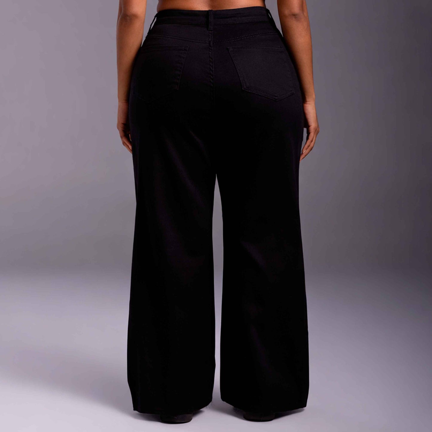 Calça Wide Tech Flex Feminina Plus Size - Preto
