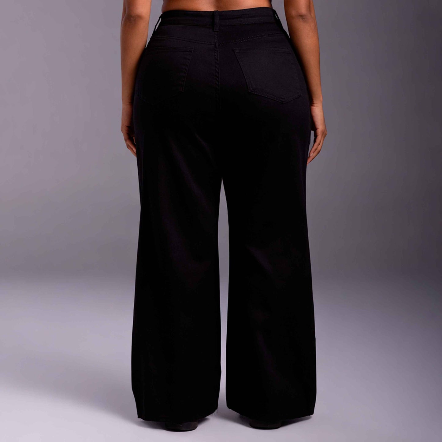 Calça Wide Tech Flex Feminina Plus Size - Preto