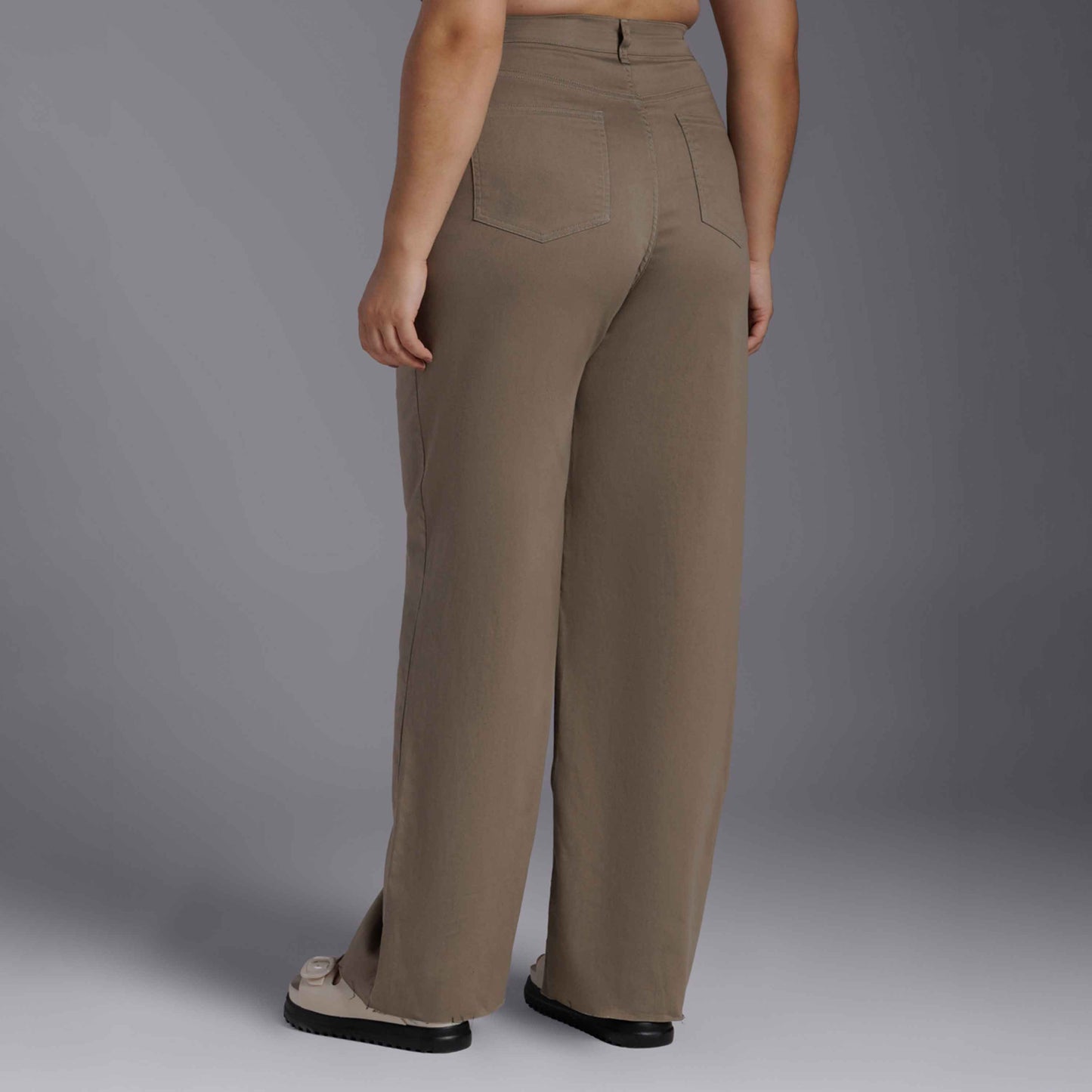 Calça Wide Tech Flex Feminina Plus Size - Verde Orvalho
