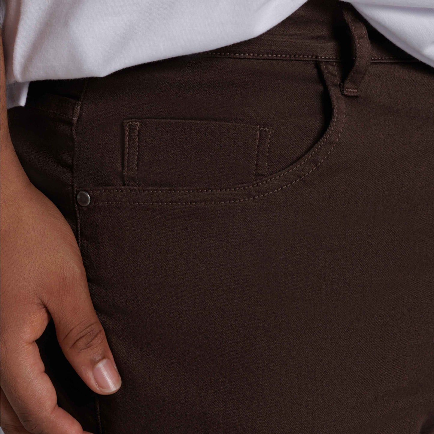 Calça Tech Flex Five Pockets Plus Masculina - Marrom