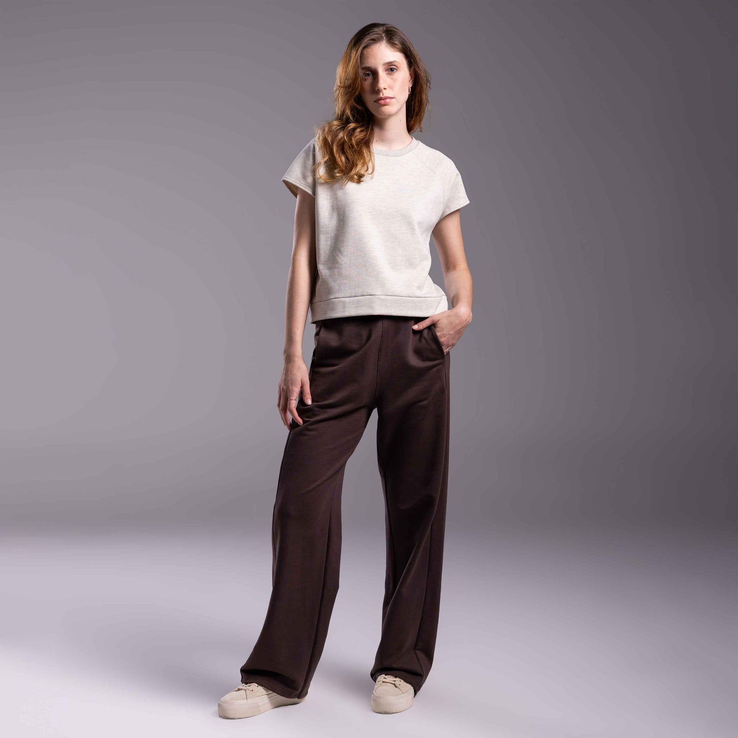 Tech T-Shirt Moletom Stretch NoLiquid Feminina - Vanilla Mescla