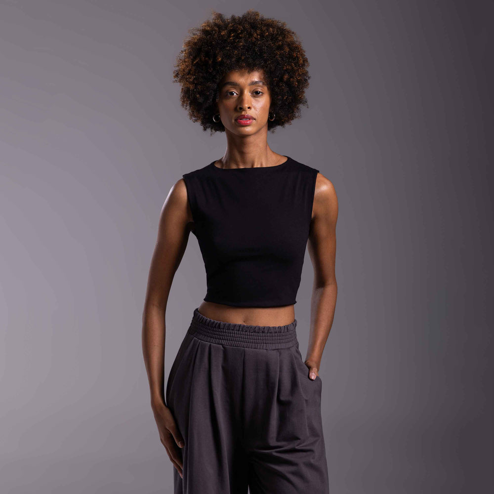 Top Cropped Cotton Tech Anti Odor Feminino - Preto